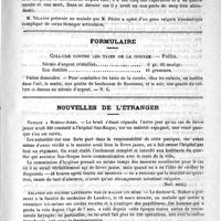 0775 - Page 771 - Académies et sociétés savantes. Société de chirurgie. Séance du 15 mai / Formulaire. Collyre contre les taies de la cornée. - Follin / Nouvelles de l'étranger. Panique à Buenos-Aires / Ablation des polypes laryngiens par le malade lui-même