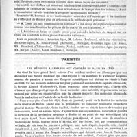 0823 - Page 819 - Académies et sociétés savantes. Académie de médecine. Séance du 28 mai 1889 / Variétés. Les médecins allemands aux congrès de Paris en 1889