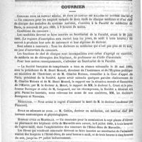 0836 - Page 832 - Formulaire. Solution contre l'angine diphthéritique. - E. Gaucher / Courrier. Concours pour le clinicat médical et pour le clinicat des maladies du système nerveux / Nécrologie [Landouar (de Plancoet)] / Ecole de médecine de Dijon / Hospices civils de Marseille