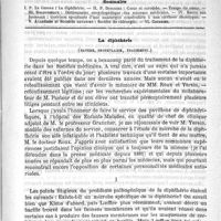 0837 - Page 833 - Comité de rédaction / Sommaire / La diphthérie (nature, prophylaxie, traitement)