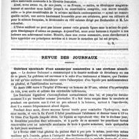 0845 - Page 841 - Bibliothèque. Dictionnaire encyclopédique des sciences médicales. - Directeurs : A. Dechambre, de 1864 à 1885 ; - L. Lereboullet, de 1885 à 1889 / Revue des journaux. Guérison spontanée d'une anasarque consécutive à une cirrhose alcoolique