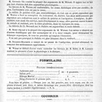 0859 - Page 855 - Académies et sociétés savantes. Académie de médecine. Séance du 4 juin 1889 / Formulaire. Pilules emménagogues / Courrier. Faculté de médecine de Paris / Ecole de médecine de Nantes / Concours du prosectorat