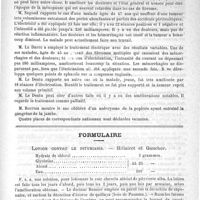 0907 - Page 903 - Académies et sociétés savantes. Société de chirurgie. Séance du 12 juin / Formulaire. Lotion contre le pityriasis. - Hillairet et Gaucher / Informations médicales