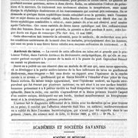 0915 - Page 911 - Revue des journaux. Fièvre syphilitique simulant une fièvre paludéenne tierce (The ther. Gaz, 15 mai 1889) / Anthrax du talon (Journ. des sciences méd. de Lille, 15 février 1889, p. 157) / Académies et sociétés savantes. Académie de médecine. Séance du 18 juin 1889