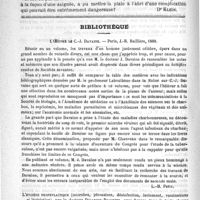 0940 - Page 936 - Erysipèle et circoncision [Dr Klein] / Bibliothèque. L'oeuvre de C.-L. Davaine. - Paris, J.-B. Baillière, 1889 [L.-H. Petit] / L'hygiène prophylactique (microbes, ptomaïnes, désinfection, isolement, vaccinations et législation), par le Docteur Dujardin-Beaumetz... O. Doin ; 1889