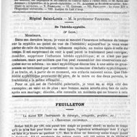 0945 - Page 941 - Comité de rédaction / Sommaire / Hôpital Saint-Louis - M. le Professeur Fournier. De l'hérédo-syphilis (4e leçon) / Feuilleton. La classe XIV (instruments de chirurgie, orthopédie, prothèse, etc.) à l'exposition universelle