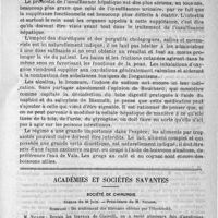 0013 - Page 9 - Hôpital de la Pitié. - M. Lancereaux. De l'insuffisance hépatique. Leçon recueillie et rédigée par M. G. Bouisson... / Académies et sociétés savantes. Société de chirurgie. Séance du 26 juin