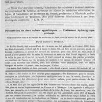 0030 - Page 26 - Bulletin / Présentation de deux enfants syphilitiques. - Traitement hydrargyrique prolongé. Communication faite à la société de médecine de Paris dans la séance du 26 janvier 1889. Par le docteur J. Dubrisay / Feuilleton. La classe XIV (instruments de chirurgie, orthopédie, prothèse, etc.) à l'exposition universelle
