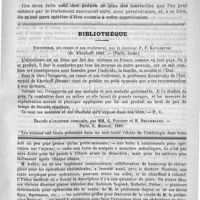0033 - Page 29 - Présentation de deux enfants syphilitiques. - Traitement hydrargyrique prolongé. Communication faite à la société de médecine de Paris dans la séance du 26 janvier 1889. Par le docteur J. Dubrisay / Bibliothèque. Ivrognerie, ses causes et son traitement, par le docteur P. F. Kovalevski (de Kharkoff) 1889. - (Paris, Alcan) / Traité d'anatomie comparée, par MM. G. Pouchet et H. Beauregard. - Paris, G. Masson, 1889 / Feuilleton. La classe XIV (instruments de chirurgie, orthopédie, prothèse, etc.) à l'exposition universelle