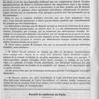 0038 - Page 34 - Académies et sociétés savantes. Société médicale des hôpitaux. Séance du 28 juin 1889 / Faculté de médecine de Paris. Thèses de doctorat soutenues pendant le mois de juin 1889
