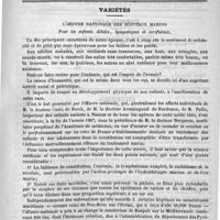 0051 - Page 47 - Revue des journaux. Traitement médical du décollement de la rétine, par Galezowski. (Société d'ophtalmologie) / Variétés. L'oeuvre nationale des hôpitaux marins. Pour les enfants débiles, lymphatiques et scrofuleux