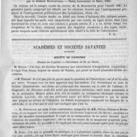 0061 - Page 57 - Bibliothèque. Anatomie des centres nerveux, par Ludwig Edinger, traduit de l'allemand par M. Siraud. - Paris, J.-B. Baillière, 1889 / Recherches cliniques et thérapeutiques sur l'épilepsie, l'hystérie et l'idiotie, par le docteur Bourneville. - Paris, Lecrosnier et Babé, 1889 / Académies et sociétés savantes. Société de chirurgie. Séance du 3 juillet