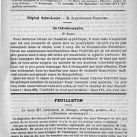 0065 - Page 61 - Comite de rédaction / Sommaire / Hôpital Saint-Louis. - M. le professeur Fournier. De l'hérédo-syphilis. (6e leçon) / Feuilleton. La classe XIV (instruments de chirurgie, orthopédie, prothèse, etc.) à l'exposition universelle