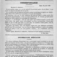 0123 - Page 119 - Formulaire. Traitement de l'eczéma vulvaire chronique / Correspondance / Informations médicales / Congrès international de psychologie physiologique