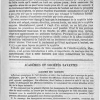0145 - Page 141 - Hôpital Saint-Louis. - M. le professeur Fournier. De l'hérédosyphilis. (Dernière leçon) / Académies et sociétés savantes. Académie des sciences