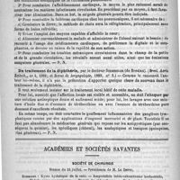 0156 - Page 152 - Revue des journaux. Du traitement de la pneumonie, par le docteur Maragliano. (La clinique, 1888) / Du traitement de la diphthérie, par le docteur Schmeidler (Brest. Aertz Zeitsch, n° 4, 1888 ; et Revue de laryngologie, 1889, n° 6) / Académies et sociétés savantes. Société de chirurgie. Séance du 24 juillet