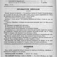 0160 - Page 156 - Formulaire. Poudre dentifrice antiseptique. - Le Gendre / Informations médicales. Congrès français de chirurgie / Courrier