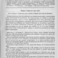 0161 - Page 157 - Comité de rédaction / Sommaire / Chancre induré du sein droit. Par le docteur G. Cheminade...