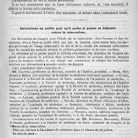 0165 - Page 161 - Chancre induré du sein droit. Par le docteur G. Cheminade... / Instructions au public pour qu'il sache et puisse se défendre contre la tuberculose