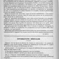 0218 - Page 214 - Congrès de thérapeutique. Des toxiques cardiaques (A suivre) / Informations médicales. Concours pour les emplois de médecins des bureaux de bienfaisance