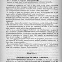 0224 - Page 220 - Recherches expérimentales sur l'absorption du mercure dans les injections hypodermiques de calomel. Par le docteur G. Cheminade... / Hôtel-Dieu. Tuberculose traitée par l'eau de la Bourboule