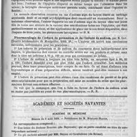 0229 - Page 225 - Revue des journaux. Étude sur l'oedème aigu du larynx, par le docteur A. Bandler (Prog. med. Woch, 1888, 19, et Revue de laryngologie, 1889, 6) / Pharmacologie de l'iodure de potassium et de l'iodure de sodium, par M. Gay. (Gazette hebdomadaire de Montpellier, 1889, 26) / Académies et sociétés savantes. Académie de médecine. Séance du 6 août 1889