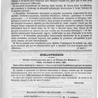 0253 - Page 249 - Bulletin. Congrès international de dermatologie et de syphiligraphie (A suivre) / Bibliothèque. Manuel d'ophthalmologie, par L. de Wecker et J. Masselon. - Paris, Lecrosnier et Babé, 1889 / Feuilleton. Causerie. Autour du Congrès [Simplissime] / Solution contre les brûlures. - Nikolsky