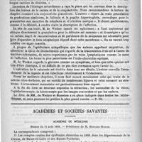 0254 - Page 250 - Bibliothèque. Manuel d'ophthalmologie, par L. de Wecker et J. Masselon. - Paris, Lecrosnier et Babé, 1889 / Académies et sociétés savantes. Académie de médecine. Séance du 13 août 1889