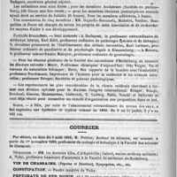 0256 - Page 252 - Informations médicales. Fondation de l'école et l'hôpital français en Orient / Facultés étrangères / Suisse / Courrier / Nécrologie [Alba, d'Attignéville / Cabrol / A. Nuhn]