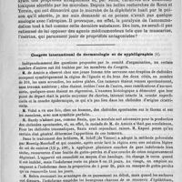 0271 - Page 267 - Des propriétés thérapeutiques de la colchicine. Communication faite à la société de médecine de Paris, dans la séance du 11 mai 1889, par le docteur Ch. Abadie / Congrès international de dermatologie et de syphiligraphie