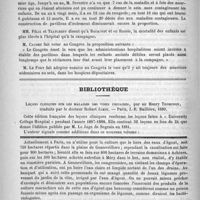 0286 - Page 282 - Congrès d'assistance publique / Bibliothèque. Leçons cliniques sur les maladies des voies urinaires, par sir Henry Thompson, traduits par le docteur Robert Jamin. - Paris, J.-B. Baillière, 1889 / Feuilleton. Causerie. Autour du Congrès