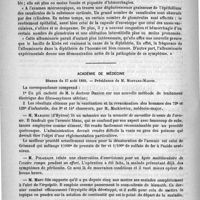 0326 - Page 322 - Académies et sociétés savantes. Académie des sciences / Académie de médecine. Séance du 27 août 1889