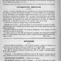 0340 - Page 336 - Congrès de la société française d'ophtalmologie du 8 au 13 août 1889 / Informations médicales. France / L'hygiène des pianistes / Courrier. Faculté de médecine de Bordeaux / Nécrologie [Robert-Saint-Cyr père]