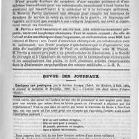 0357 - Page 353 - Mort de M. Maurice Perrin / Revue des journaux. Quelques cas pratiques, par le docteur Joachim. (Jahrb. fur Kinderh, 2 Heft, 1889, et journal de médecine de Bruzelles, 1889, 14) / Feuilleton. Causerie. Question de cabinet. - Le cabinet Thiers. - Un drame de Claude Bernard. M. Pasteur et le conseil municipal d'Arbois