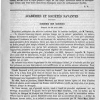 0359 - Page 355 - Revue des journaux. Incompatibilité de l'antipyrine et de quelques médicaments, par M. Fernand. ( Rép. de pharmacie, 1889, 8) / Académies et sociétés savantes. Académie des sciences. Séance du 26 août 1889 / Feuilleton. Causerie. Question de cabinet. - Le cabinet Thiers. - Un drame de Claude Bernard. M. Pasteur et le conseil municipal d'Arbois
