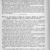 0410 - Page 406 - Communication congénitale des deux coeurs par inocclusion du septum ventriculaire / Nécrose du tiers interne de l'épine de l'omoplate; ablation du séquestre invaginé ; réparation complète de l'organe suivie de guérison [Millot-Carpentier]