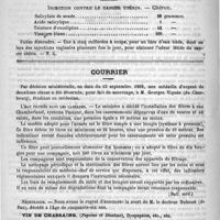 0424 - Page 420 - Variétés. Inauguration de la statue de Henri Bouley à l'école de médecine vétérinaire d'Alfort / Formulaire. Injection contre le cancer utérin. - Chéron / Courrier / L'eau filtrée dans les casernes / Nécrologie [Duboué (de Pau)]