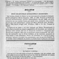 0425 - Page 421 - Comité de rédaction / Sommaire / Bulletin. Abcès sous-périostiques périmastoïdiens à pneumocoques / Feuilleton. Causerie. Les beautés de la statistique