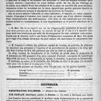 0448 - Page 444 - Académies et sociétés savantes. Académie de médecine. Séance du 18 septembre 1889 / Courrier