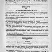 0461 - Page 457 - Comité de rédaction / Sommaire / Bulletin. Le traitement des indigents à Paris / Feuilleton. Causerie. Choses des autres