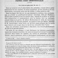 0466 - Page 462 - Bulletin. Le traitement des indigents à Paris / Pathologie chirurgicale. Des tumeurs gazeuses du cou / Feuilleton. Causerie. Choses des autres