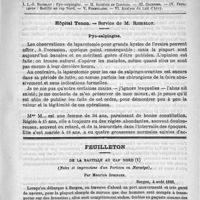 0485 - Page 481 - Comité de rédaction / Sommaire / Hôpital Tenon. - Service de M. Richelot. Pyo-salpingite / Feuilleton. De la Bastille au cap nord (Notes et impressions d'un parisien en Norwège), par Maurice Springer