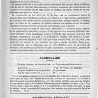 0531 - Page 527 - Hôpital du Midi. - M. le docteur du Castel. Traitement de l'orchite blennorrhagique / Formulaire. Potion contre la coqueluche. - Dubousquet-Laborderie / Informations médicales. Allemagne
