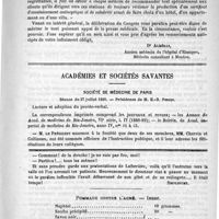 0541 - Page 537 - Correspondance / Académies et sociétés savantes. Société de médecine de Paris. Séance du 27 juillet 1889 / Feuilleton. Causerie. Hystériques, aliénés et autres nerveux [Simplissime] / Pommade contre l'acné. - Isaac