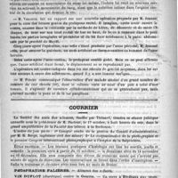0556 - Page 552 - Académies et sociétés savantes. Académie de médecine. Séance du 8 octobre 1889 / Courrier / École pratique