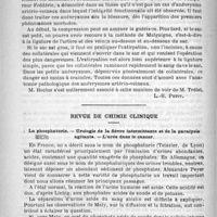0560 - Page 556 - Bulletin. Traitement chirurgical des anévrysmes des membres [L.-H. Petit] / Revue de chimie clinique. La phosphaturie. - Urologie de la fièvre intermittente et de la paralysie agitante. - L'urée dans le cancer