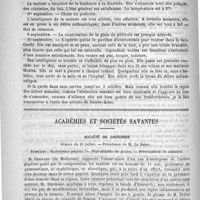 0588 - Page 584 - Hôpital de la Pitié. - M. Lancereaux. Fibro-myone du corps de l'utérus. Hystérectomie abdominale. Guérison. Aliénation mentale consécutive à l'opération. Observation communiquée à la société de médecine de Paris le 8 juin 1889. Par M. Polaillon... / Académies et sociétés savantes. Société de chirurgie. Séance du 31 juillet