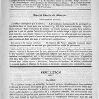 0605 - Page 601 - Comité de rédaction / Sommaire / Congrès français de chirurgie. Communications diverses / Feuilleton. Causerie