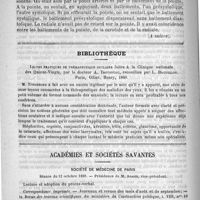 0614 - Page 610 - Coeur et carotide. - Temps du coeur. Par P. Duroziez (A suivre) / Bibliothèque. Leçons pratiques de thérapeutique oculaire faites à la clinique nationale des Quinze-Vingts, par le docteur A. Trousseau, recueillies par L. Daguillon. Paris, Ollier. Henry, 1889 / Académies et sociétés savantes. Société de médecine de Paris. Séance du 12 octobre 1889