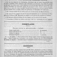 0667 - Page 659 - Académies et sociétés savantes. Académie de médecine. Séance du 5 novembre 1889 / Formulaire. Pilules contre la métrorrhagie. - Gallard / Courrier